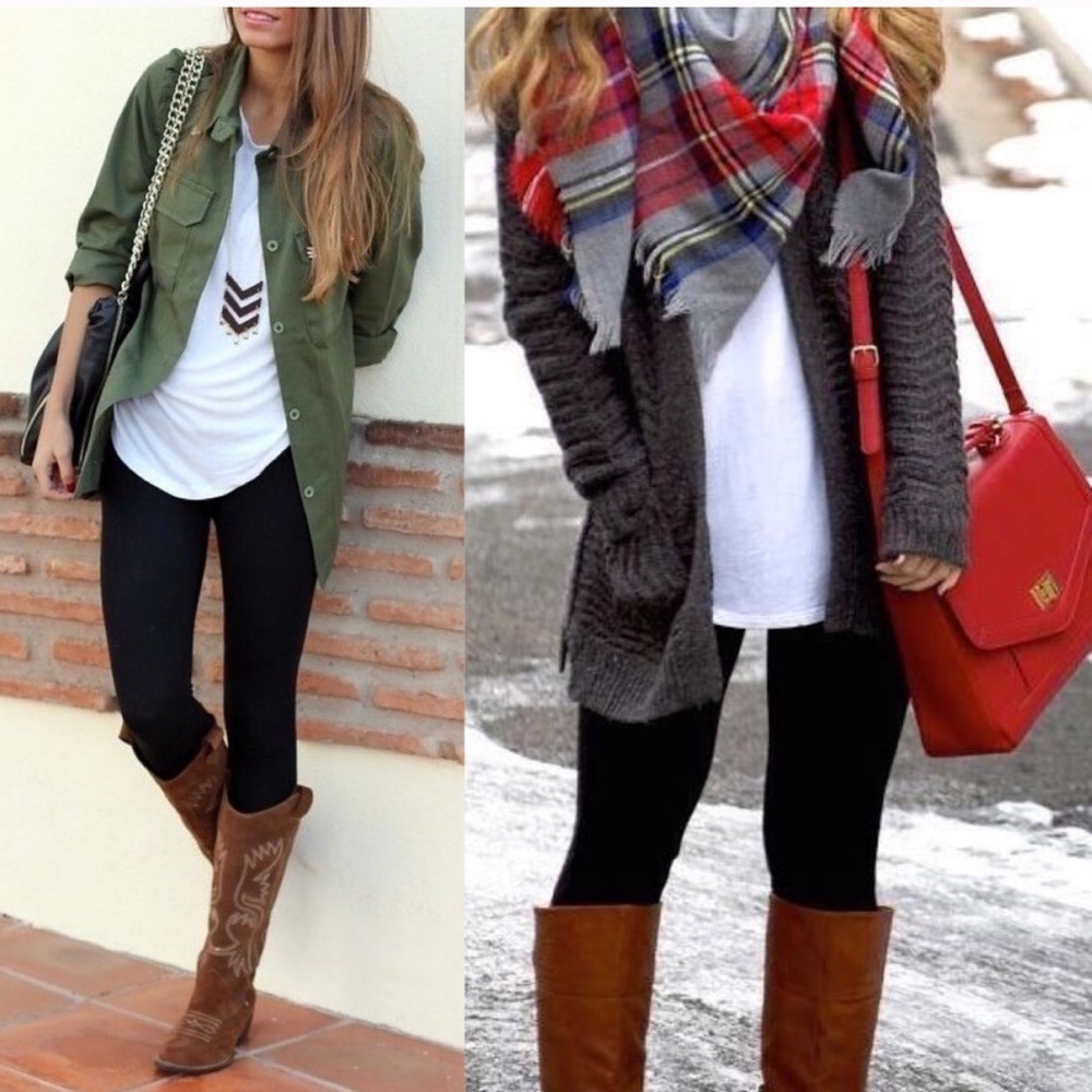 High Waist Black Fleece Leggings